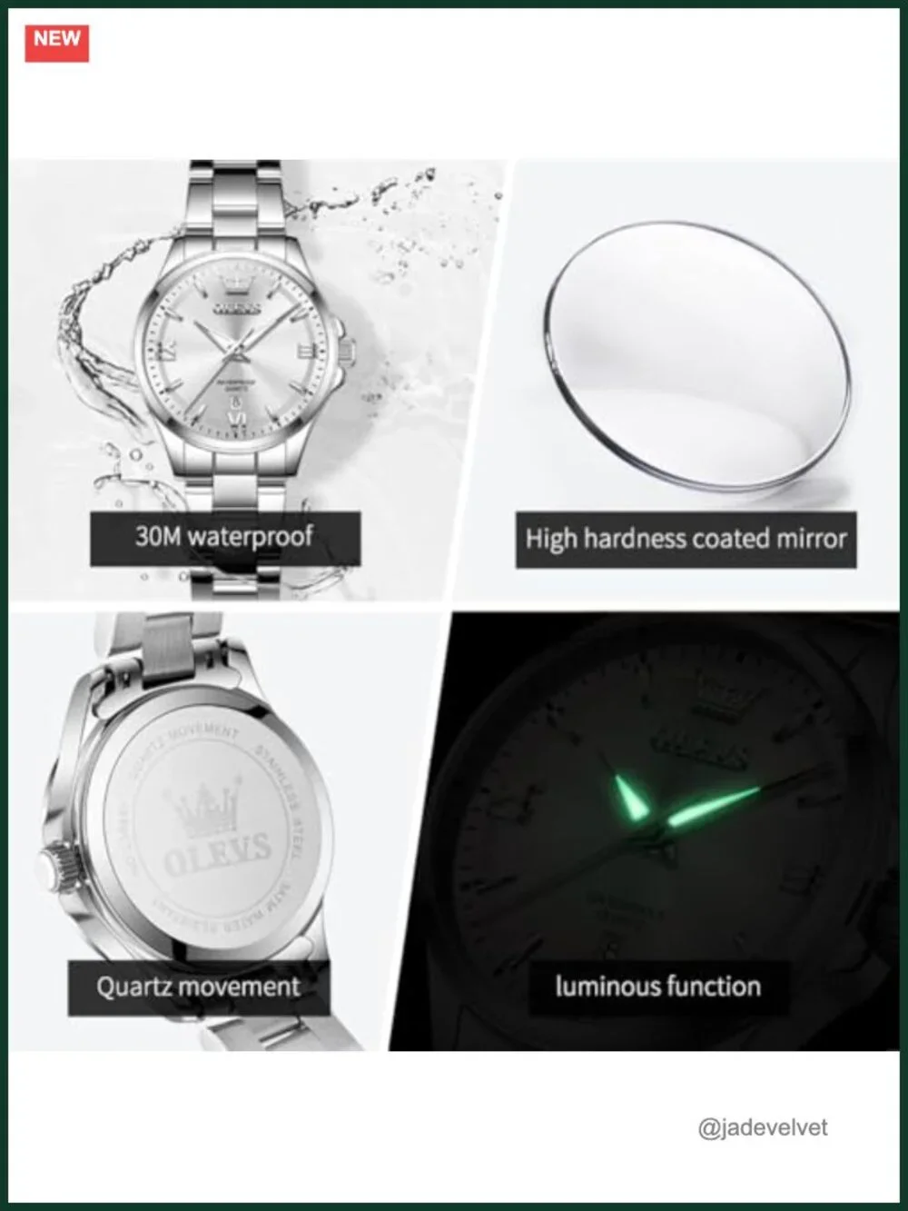 Luxury Dainty Quartz Wrist Watch Stainless Steel Waterproof